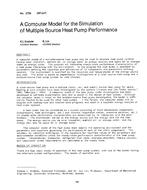 DC-2798 (RP-247) — A Computer Model for the Simulation of Multiple Source Heat Pump Performance