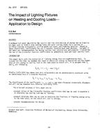 DC-2777 (RP-231) — The Impact of Lighting Fixtures on Heating and Cooling Loads–Application to Design