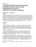 DC-83-06-3 — The Effect of Moderate Temperature Effluents on Selected Materials Used in Air-to-Air Energy Recovery Equipment–Industrial-Pulp and Paper and Painting