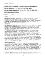 DC-2794 (RP-216) — Formulations for the Thermodynamic Properties of Dry Air from 173.5 K to 473.5 K, and of Saturated Moist Air From 173.5 K to 372.5 K, at Pressures to 5 MPa