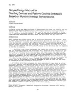 DC-2779 — Simple Design Method for Shading Devices and Passive Cooling Strategies Based on Monthly Average Temperatures