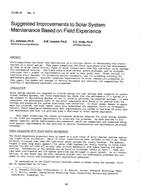 DC-83-16-3 — Suggested Improvements to Solar System Maintenance Based on Field Experience