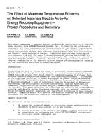 DC-83-06-1 — The Effect of Moderate Temperature Effluents on Selected Materials Used in Air-to-Air Energy Recovery Equipment–Project Procedures and Summary