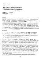 DC-83-16-1 — Maintenance Requirements in Solar Air Heating Systems