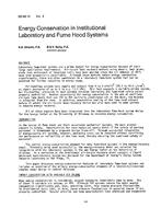 DC-83-10-2 — Energy Conservation in Institutional Laboratory and Fume Hood Systems