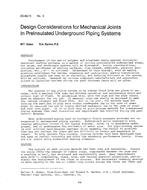 DC-83-15-3 — Design Considerations for Mechanical Joints in Preinsulated Underground Piping Systems