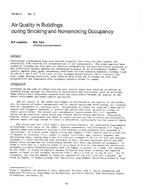 DC-83-11-1 — Air Quality in Buildings during Smoking and Nonsmoking Occupancy