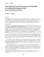 DC-2793 (RP-216) — Formulations for the Thermodynamic Properties of the Saturated Phases of H2O from 173.5 K to 473.5 K