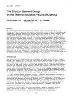 DC-2781 (RP-317) — The Effect of Garment Design on the Thermal Insulation Values of Clothing