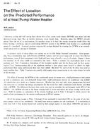 HO-82-01-2 — The Effect of Location on the Predicted Performance of a Heat Pump Water Heater