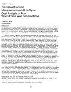 HO-82-03-1 — Field Heat-Transfer Measurements and Life-Cycle Cost Analysis of Four Wood-Frame Wall Constructions