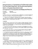 TO-2701 — Determination of Temperature Profiles and Loads in a Thermally Stratified, Air-Conditioned System: Part 2–Program Description and Comparison of Computed and Measured Results