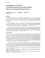 TO-2702 — Investigation of a Novel Transverse Flow Fan with Secondary Inlet and Adjustable Control Vane