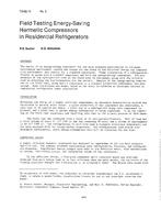 TO-82-10-3 — Field Testing Energy-Saving Hermetic Compressors in Residential Refrigerators