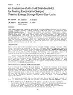 TO-82-03-2 — An Evaluation of ASHRAE Standard 94.2 for Testing Electrically Charged Thermal Energy Storage Room-Sized Units