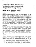 TO-82-03-3 — Comparison of Domestic Olivine and European Magnesite for Electrically Charged Thermal Energy Storage