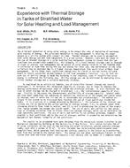 TO-82-09-2 — Experience with Thermal Storage in Tanks of Stratified Water for Solar Heating and Load Management