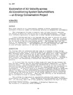 TO-2707 — Exploration of Air Velocity across Air-Conditioning System Dehumidifiers–an Energy Conservation Project