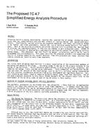 TO-2716 — The Proposed TC 4.7 Simplified Energy Analysis Procedure