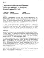 TO-2715 — Development of Equipment Seasonal Performance Models for Simplified Energy Analysis Methods