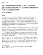 CH-81-12-1 — On the Preparation of Climatic Design Criteria for Solar Space-Heating Systems in a Cloudy Climate