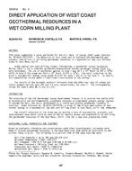 CH-81-02-3 — Direct Application of West Coast Geothermal Resources in a Wet Corn Milling Plant