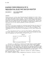 CH-2630 — Energy Performance of a Residential Electric Water Heater