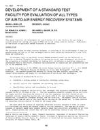 CH-2622 — Development of a Standard Test Facility for Evaluation of all Types of Air-to-Air Energy Recovery Systems