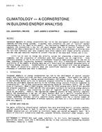 CH-81-12-5 — Climatology-A Cornerstone in Building Energy Analysis