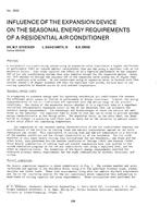 CH-2632 — Influence of the Expansion Device on the Seasonal Energy Requirements of a Residential Air Conditioner