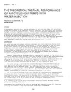 CH-81-15-1 — The Theoretical Thermal Performance of Air-Cycle Heat Pumps with Water Injection