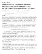 CH-2623 (RP-173) — Effectiveness and Pressure Drop Characteristics of Various Types of Air-to-Air Energy Recovery Systems