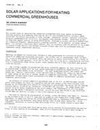 CH-81-24-3 — Solar Applications for Heating Commercial Greenhouses