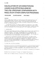 CH-2626 — Calculation of Air-Conditioning Loads in an Office Building by the LPB-1 Program: Comparison with Results of Other Computer Programs