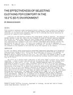 CH-81-05-3 — The Effectiveness of Selecting Clothing for Comfort in the 18.3Ã‚Â°C (65Ã‚Â°F) Environment