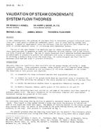 CH-81-13-3 — Validation of Steam Condensate System Flow Theories