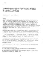 2586 — Characteristics of Refrigerant Flow in a Capillary Tube