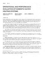 CI-81-07-3 — Operating and Performance Evaluation of Domestic Water Heating Systems