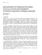 CI-81-02-1 — Measurement of Room Air Diffusion in Actual Office Environments to Predict Occupant Thermal Comfort