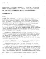 LA-80-07-3 — Performance of Typical HVAC Materials in Two Geothermal Heating Systems