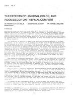 CI-81-02-3 — The Effects of Lighting, Color, and Room Decor on Thermal Comfort