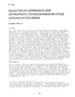 2589 — Selection of Working Fluids Appropriate for Solar Rankine Cycle Cooling of Buildings