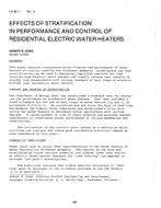 LA-80-11-3 — Effects of Stratification in Performance and Control of Residential Electric Water Heaters