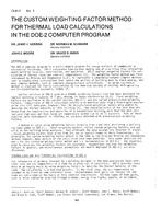 CI-81-03-3 — The Custom Weighting-Factor Method for Thermal Load Calculations in the DOE-2 Computer Program