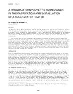 LA-80-09-3 — A Program to Involve the Homeowner in the Fabrication and Installation of a Solar Water Heater