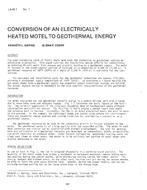 LA-80-07-1 — Conversion of an Electrically Heated Motel to Geothermal Energy