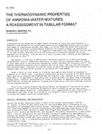 CI-2662 — The Thermodynamic Properties of Ammonia-Water Mixtures: A Reassessment in Tabular Format