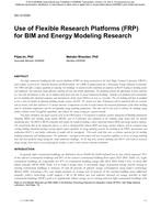 SA-12-C025 — Use of Flexible Research Platforms (FRP) for BIM and Energy Modeling Research