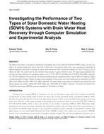 SA-12-C027 — Investigating the Performance of Two Types of Solar Domestic Water Heating (SDWH) Systems with Drain Water Heat Recovery through Computer Simulation and Experimental Analysis