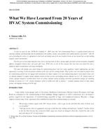 SA-12-C016 — What We Have Learned from 20 Years of HVAC System Commissioning